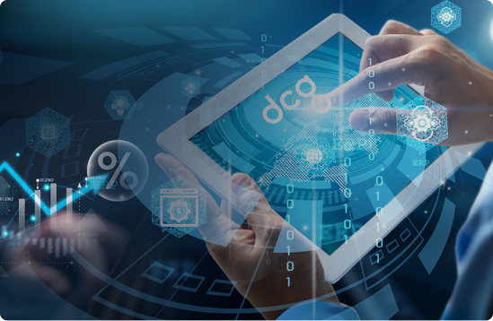 Cloud technology and infrastructure connections displayed over a tablet