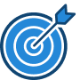 Arrow hitting a target.