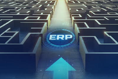 Illuminated ERP route leading through a maze