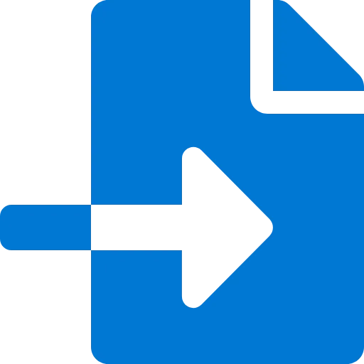 Icon of a document with an arrow moving out of it to the right.