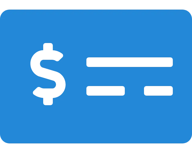 Invoice icon showing a dollar sign beside two lines of billing detail