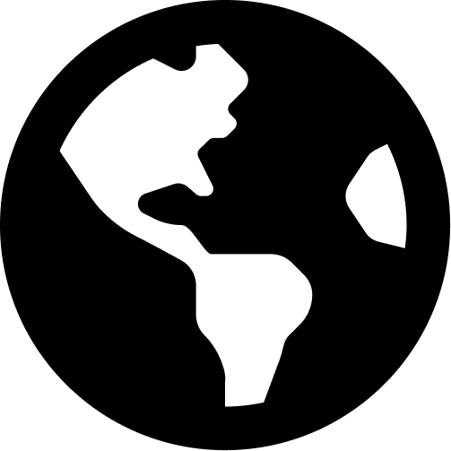 Globe icon showing the Americas