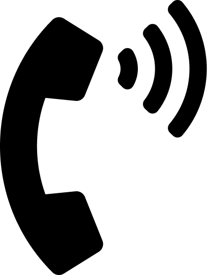 Telephone handset icon with sound waves